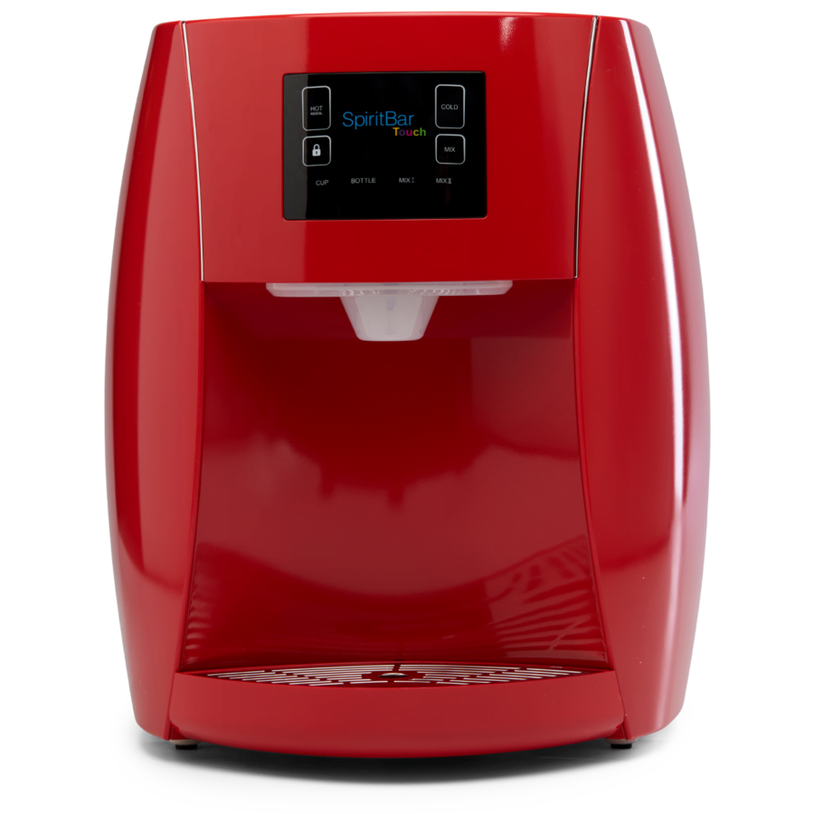 Spirit Bar compact designer water dispenser by SPIRIT — red finish statement piece