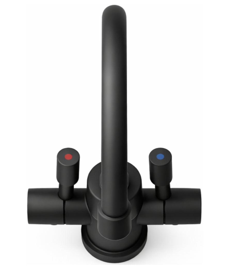 Lumina by SPIRIT designer under-sink water tap – Matte Black – side view
